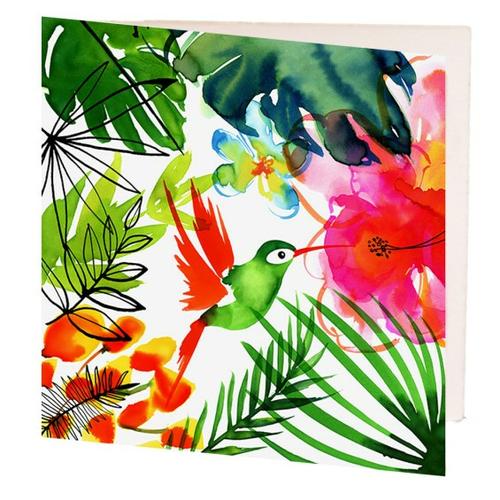 image of Card Green/Red Hummingbird 
