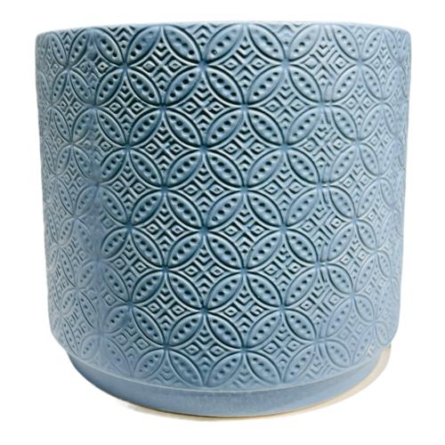 image of Blue Lace ceramic cover pot 