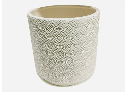 gallery image of White Lace Ceramic cover pot 12cm