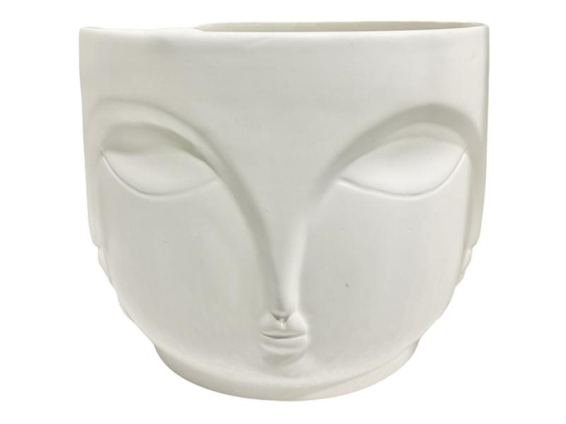 product image for White Buddha Ceramic cover pot 